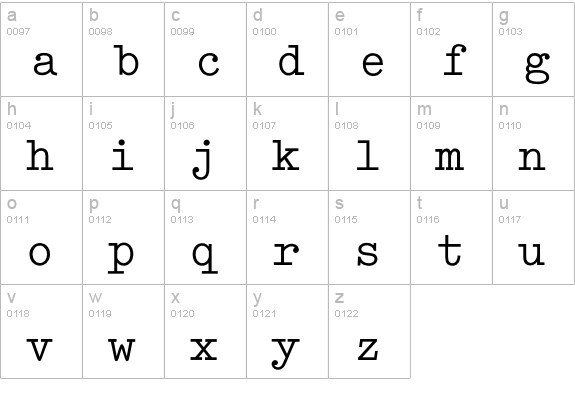 SchMa lowercase a-z preview