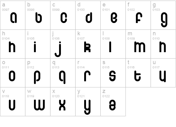 Schmotto lowercase a-z preview