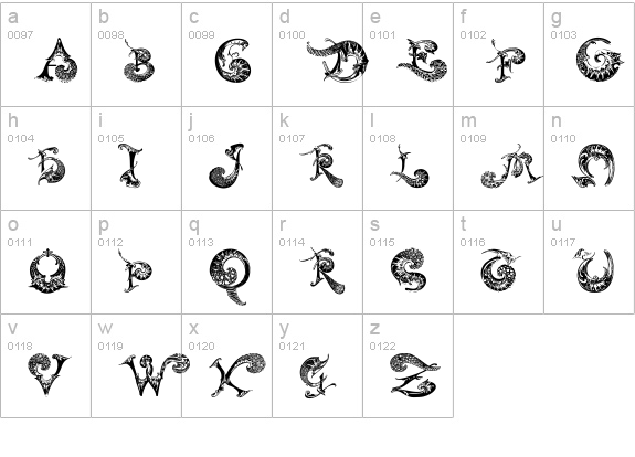 SchnoerkelCaps lowercase a-z preview