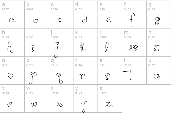 Schnookums lowercase a-z preview
