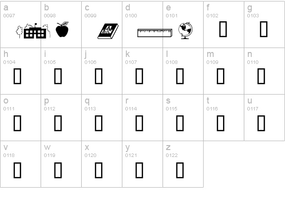 SCHOOLdaze Sample lowercase a-z preview