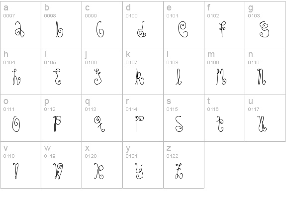 Schosszeit1 lowercase a-z preview