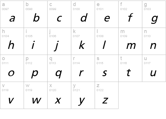 SchranerObl-Nor lowercase a-z preview