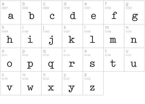 SchreibmaschineEF-Regular lowercase a-z preview