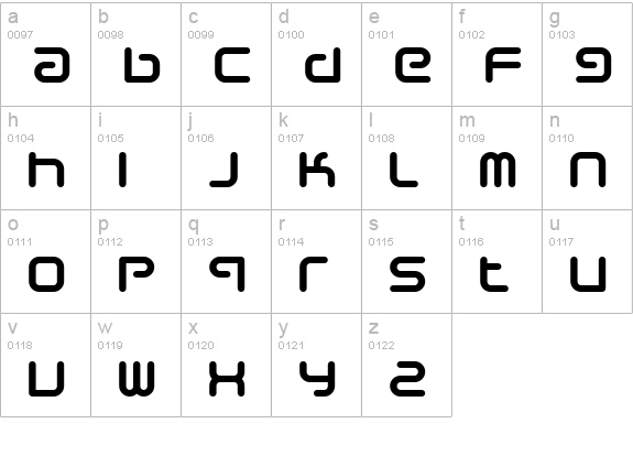 Sci Fied lowercase a-z preview