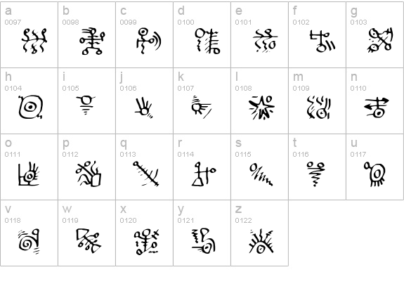 ScorpioTribal lowercase a-z preview
