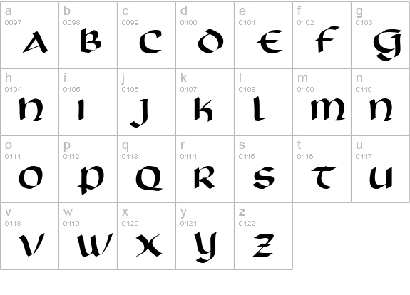 Scotford Regular lowercase a-z preview