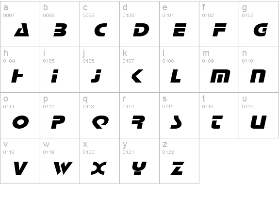 Scottsdale Wide Italic lowercase a-z preview