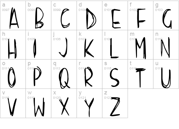 Scraggly
 lowercase a-z preview