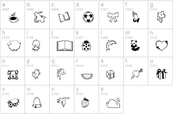 ScrapiCons lowercase a-z preview