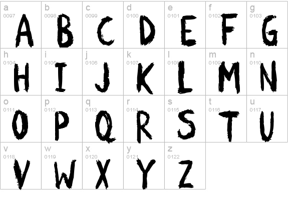 Scratchies
 lowercase a-z preview