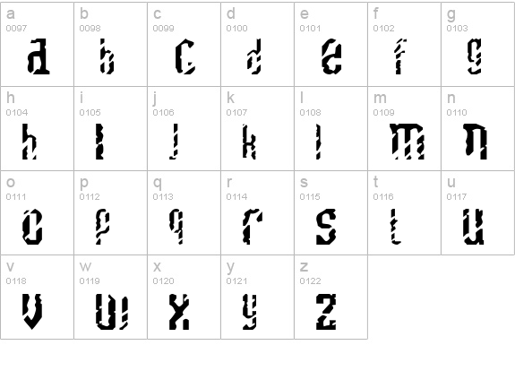 Scratchy lowercase a-z preview