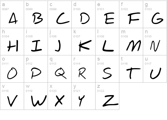 Scrawl Of The Chief lowercase a-z preview