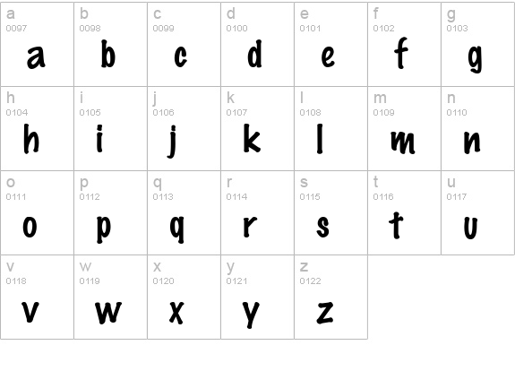 Scrawlin SSi lowercase a-z preview