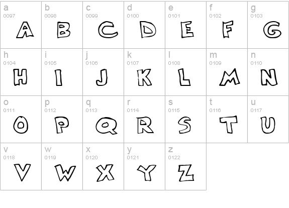 Scrawllege lowercase a-z preview