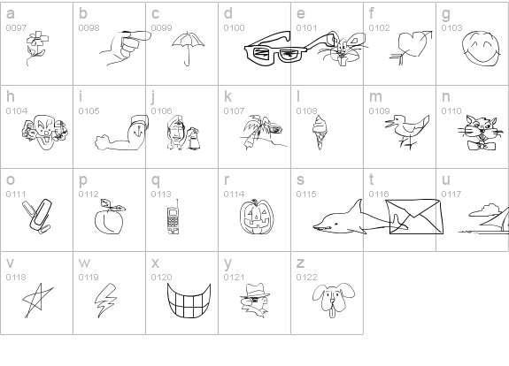Screen Scrawls JL lowercase a-z preview