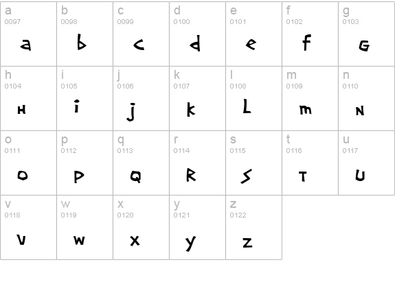 Screwball lowercase a-z preview