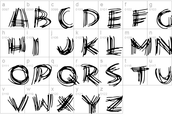 Scribble Lines
 lowercase a-z preview