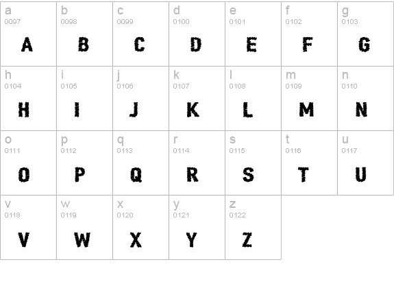 Scribble-RegularCaps lowercase a-z preview