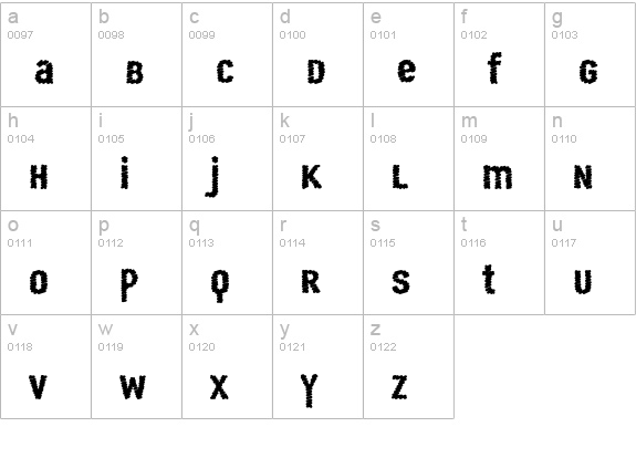 Scribble-United lowercase a-z preview