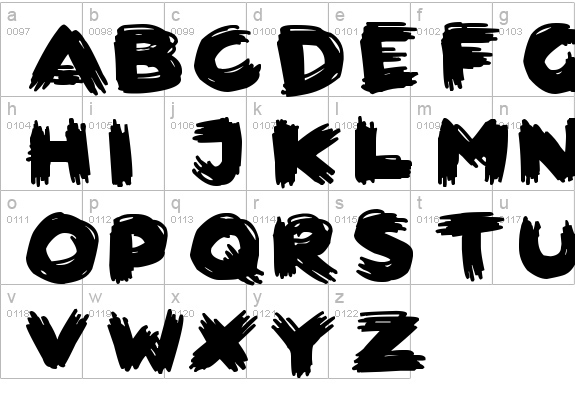 Scribbletastic Brush
 lowercase a-z preview