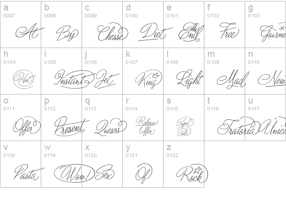 ScriptaCatchwords lowercase a-z preview