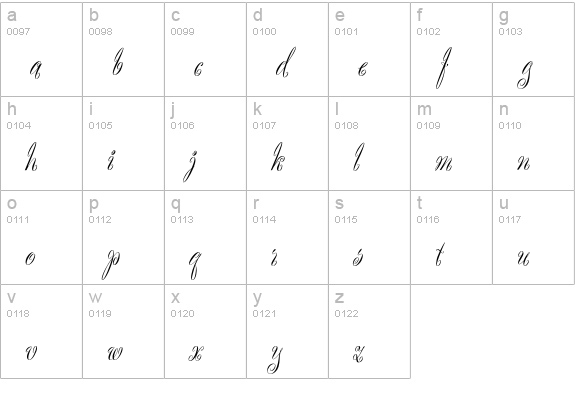 Scriptease Std lowercase a-z preview