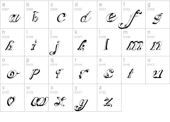 ScripteriaCola lowercase a-z preview
