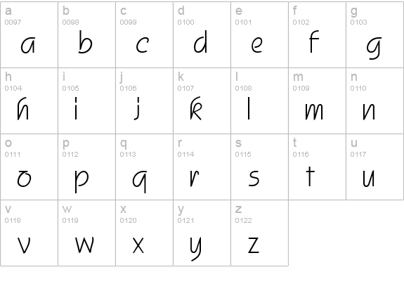 Scroll Normal lowercase a-z preview