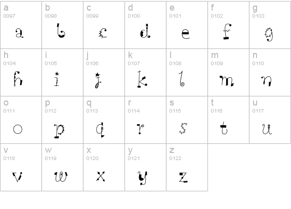 Scruff Std lowercase a-z preview