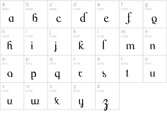 Scrypticali Normal lowercase a-z preview