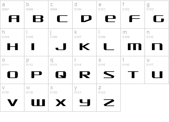SDF lowercase a-z preview