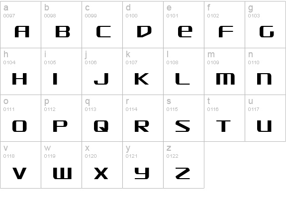 SDF Condensed lowercase a-z preview
