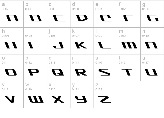 SDF Leftalic lowercase a-z preview