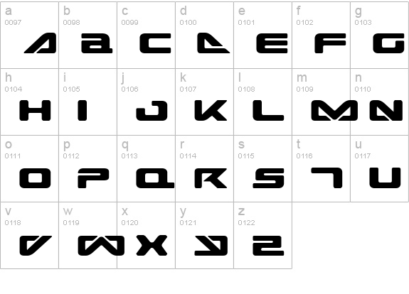 Sea Dog 2001 lowercase a-z preview