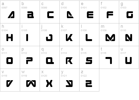 Sea Dog 2001 Condensed lowercase a-z preview