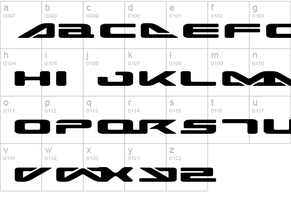 Sea Dog 2001 Expanded lowercase a-z preview