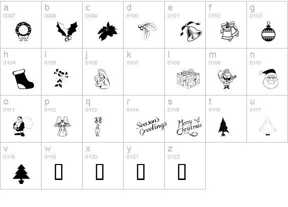 Season's Greetings lowercase a-z preview