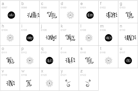 Seaworthy Extras lowercase a-z preview