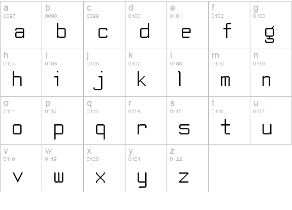 Sebastian Gothic NBP lowercase a-z preview