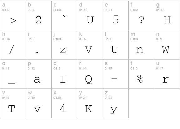 SecretCode-Normal lowercase a-z preview