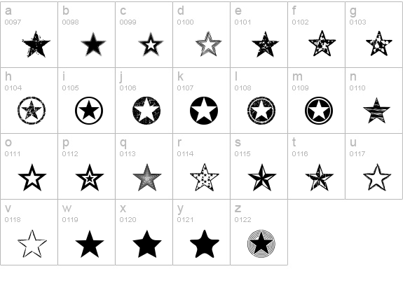 Seeing Stars lowercase a-z preview