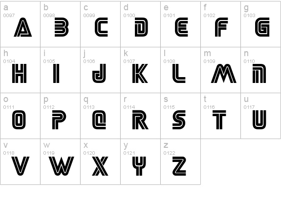 SEGA LOGO FONT lowercase a-z preview