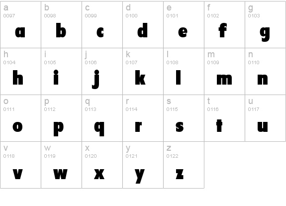 Seigh Display SSi lowercase a-z preview