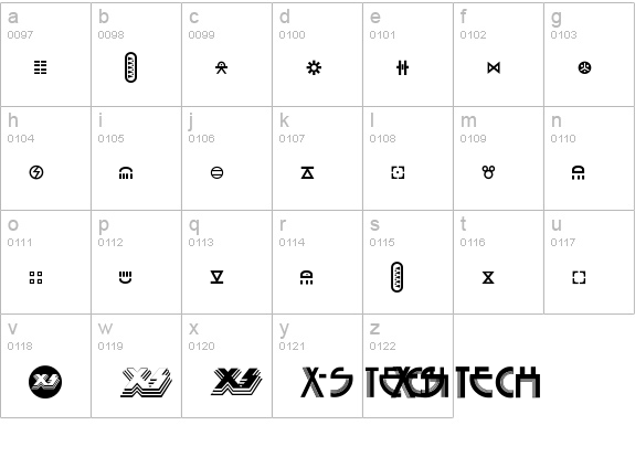 Seized X-S lowercase a-z preview