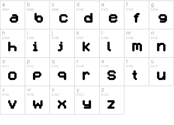 Selector Bold lowercase a-z preview