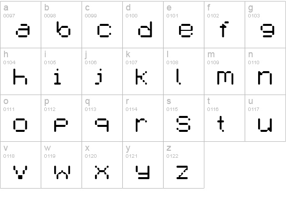 Selector Light lowercase a-z preview