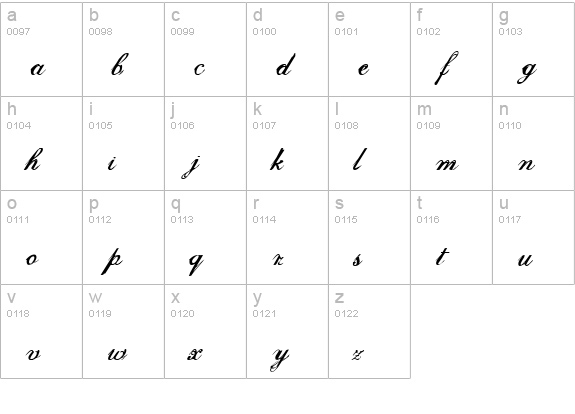 Selfish lowercase a-z preview