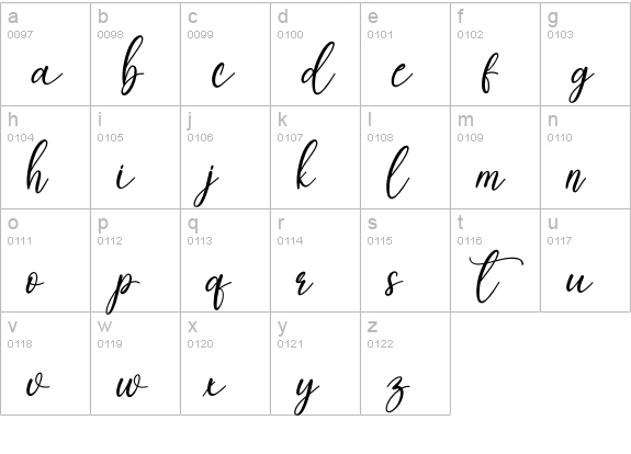 Sellinda lowercase a-z preview