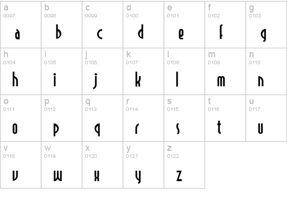 SelznickNormal lowercase a-z preview